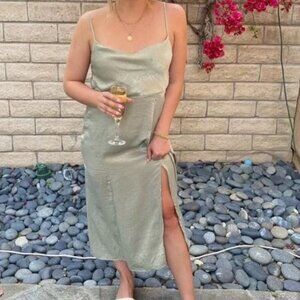 American Eagle Outfitters Mint Sage Sleeveless Slip Maxi Dress Size Medium